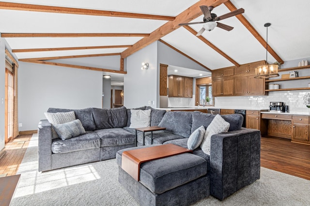 6230 Elm Ridge Cir, Corcoran, MN 55340 - living room with light wood-style flooring and ceiling fan