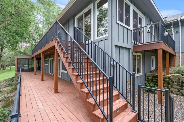 6230 Elm Ridge Cir, Corcoran, MN 55340 - wooden terrace with stairs