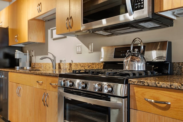 404 Washington Ave N Unit 504, Minneapolis, MN 55401 - kitchen with stainless steel appliances, dark stone countertops, and a sink