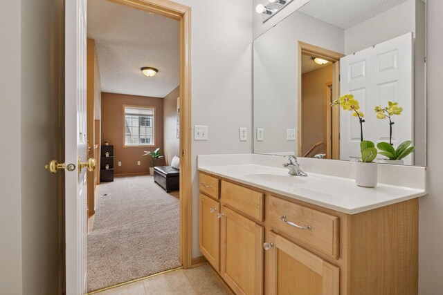 17829 66th Ave N, Maple Grove, MN 55311 - bathroom featuring a textured ceiling and vanity