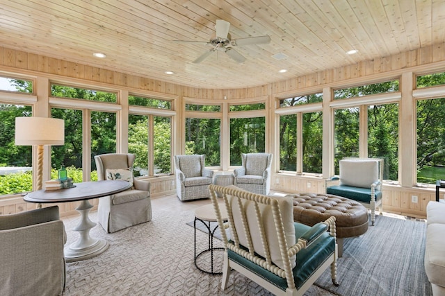 9320 Abigail Ct, Inver Grove Heights, MN 55077 - sunroom featuring wood ceiling, recessed lighting, plenty of natural light, and wood walls