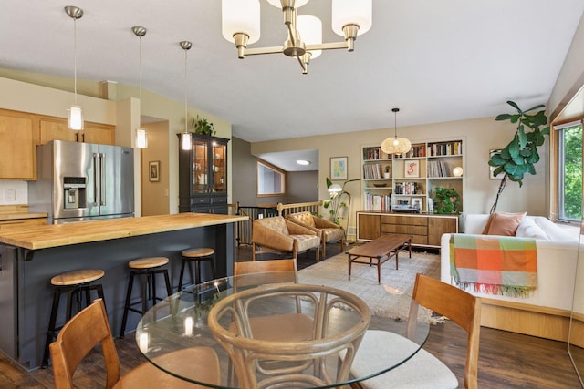 164 Wendy Ct, Shoreview, MN 55126 - dining space with a chandelier and dark wood-style flooring