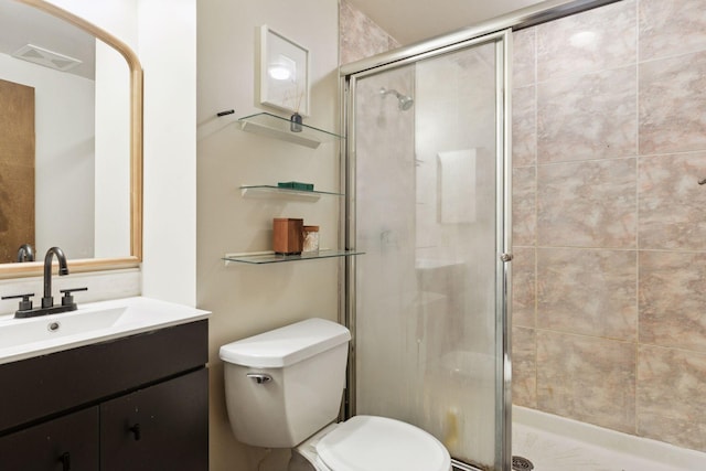 164 Wendy Ct, Shoreview, MN 55126 - bathroom with a stall shower, vanity, and toilet