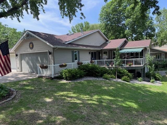 706 Pershing Ave N, New Prague, MN 56071 - ranch-style home featuring an attached garage, a front yard, concrete driveway, and a shingled roof
