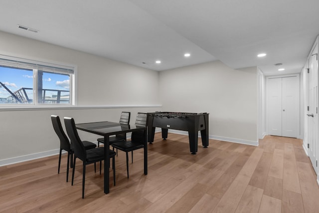 12946 Jewell Cir, Blaine, MN 55449 - dining space with light wood-type flooring, baseboards, and recessed lighting