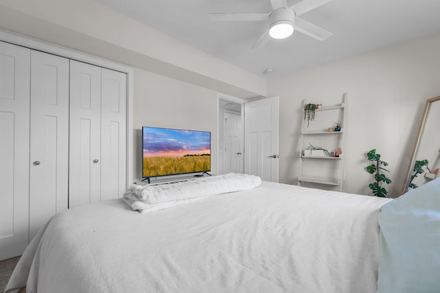 12946 Jewell Cir, Blaine, MN 55449 - bedroom with a closet and ceiling fan