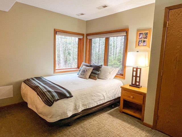 529 Moose Mountain Dr, Lutsen Twp, MN 55615 - carpeted bedroom featuring multiple windows and baseboards