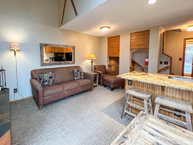 529 Moose Mountain Dr, Lutsen Twp, MN 55615 - living room featuring light colored carpet