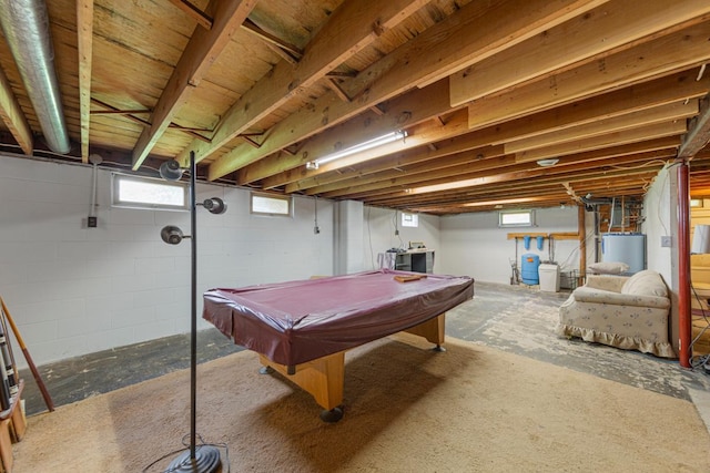 51343 20th Ave, Kenyon Twp, MN 55946 - game room featuring water heater and billiards
