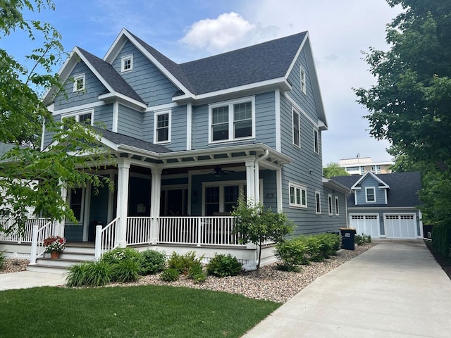 TBB403 College St, Northfield, MN 55057 - view of front of home featuring covered porch, a ceiling fan, and a shingled roof