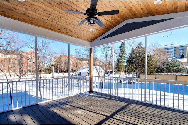 TBB403 College St, Northfield, MN 55057 - snow covered deck featuring a ceiling fan
