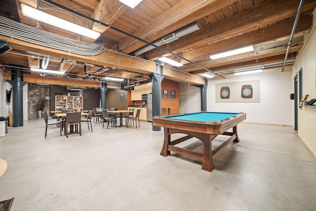 406 Wacouta St Unit 601, Saint Paul, MN 55101 - rec room with concrete flooring, billiards, and baseboards