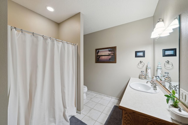 N1931 110th St, Union Twp, WI 54761 - full bathroom with vanity, toilet, tile patterned floors, and a shower with curtain