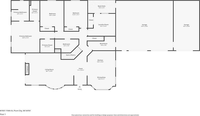 N1931 110th St, Union Twp, WI 54761 - home floor plan
