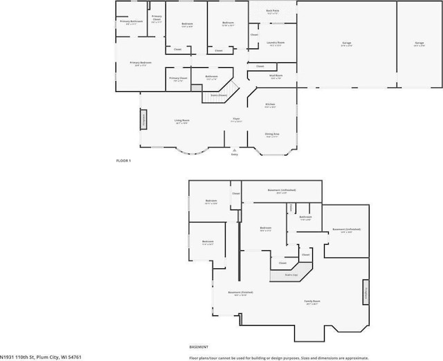 N1931 110th St, Union Twp, WI 54761 - view of floor plan / room layout