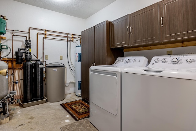 1087 Horseshoe Dr NW, Backus, MN 56435 - laundry area with washing machine and clothes dryer, cabinet space, and a textured ceiling