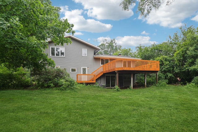 11600 Oberlin Rd, Minnetonka, MN 55305 - back of house featuring a deck, a yard, and stairs