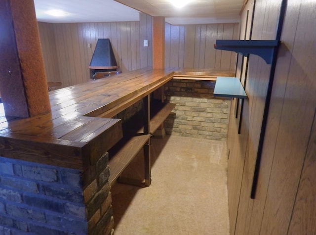 1052 36th Ave N, Saint Cloud, MN 56303 - bar area featuring wooden walls and carpet floors