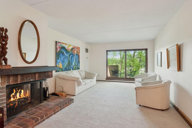 6670 Vernon Ave S Unit 301, Edina, MN 55436 - carpeted living room with a brick fireplace