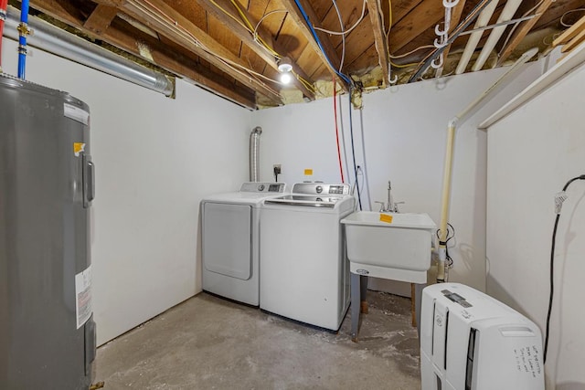 2939 Linden Ave, Slayton, MN 56172 - laundry area with washing machine and clothes dryer and water heater