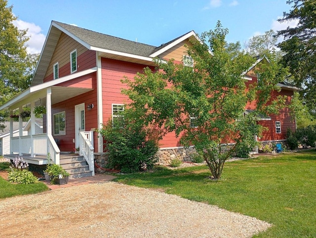 232 2nd St NW, Menahga, MN 56464 - view of front of home featuring a front lawn and covered porch