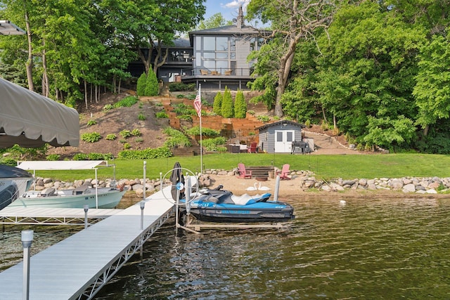 3850 Lone Cedar Ln, Chanhassen, MN 55318 - dock with a yard and a deck with water view