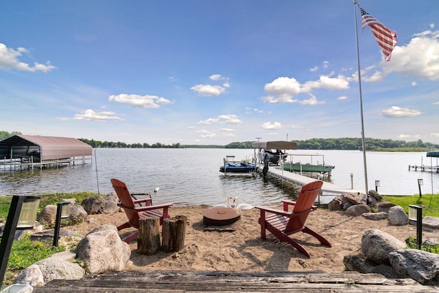 3850 Lone Cedar Ln, Chanhassen, MN 55318 - dock with boat lift and a water view