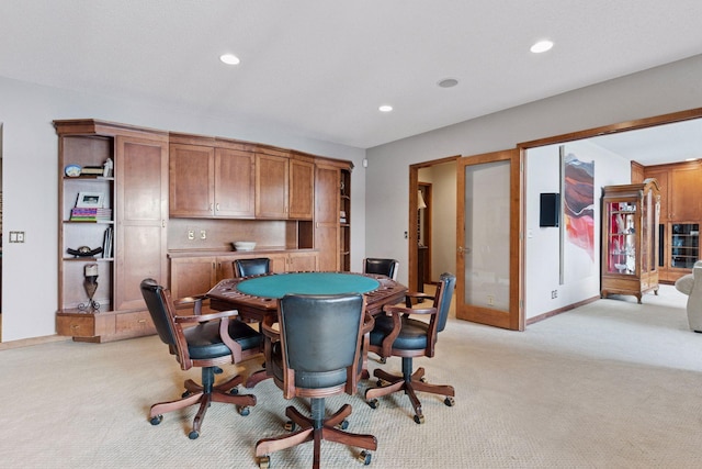3850 Lone Cedar Ln, Chanhassen, MN 55318 - playroom featuring light carpet, a desk, recessed lighting, and baseboards
