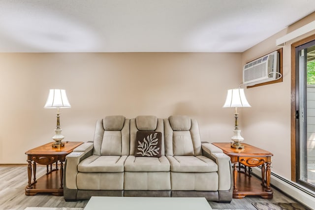 1855 Silver Bell Rd Unit 120, Eagan, MN 55122 - living room with wood finished floors and a wall unit AC