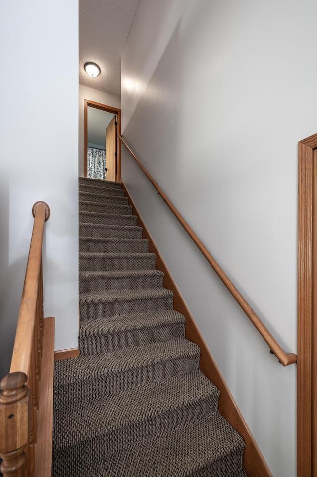 15608 Fjord Ave, Apple Valley, MN 55124 - stairs featuring carpet floors and baseboards
