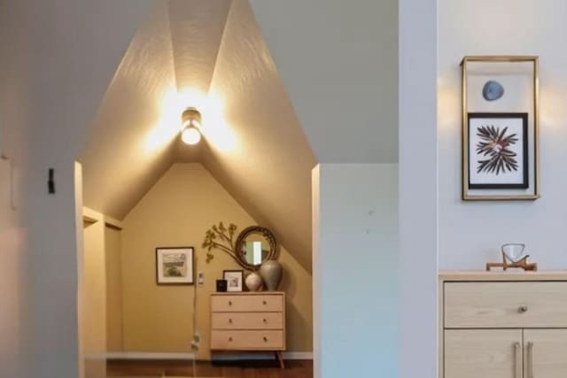 145 Robie St W, Saint Paul, MN 55107 - bedroom featuring lofted ceiling and wood finished floors