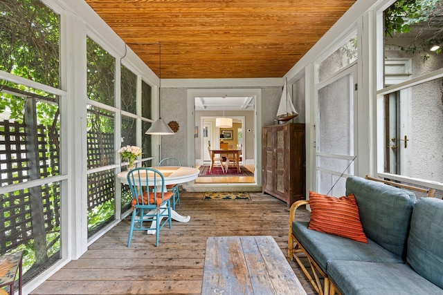 4817 Emerson Ave S, Minneapolis, MN 55419 - sunroom / solarium with wood-type flooring and wood ceiling