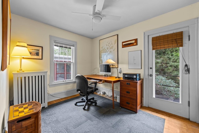 4817 Emerson Ave S, Minneapolis, MN 55419 - office area featuring wood finished floors and ceiling fan