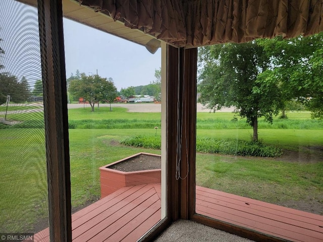 109 Jackson St W, Eagle Bend, MN 56446 - wooden terrace featuring a yard