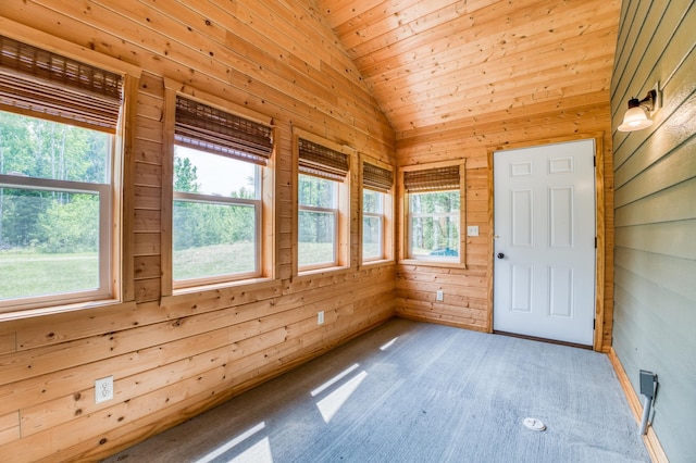 15989 Lost Oaks Dr SE, Cass Lake, MN 56633 - unfurnished sunroom with lofted ceiling