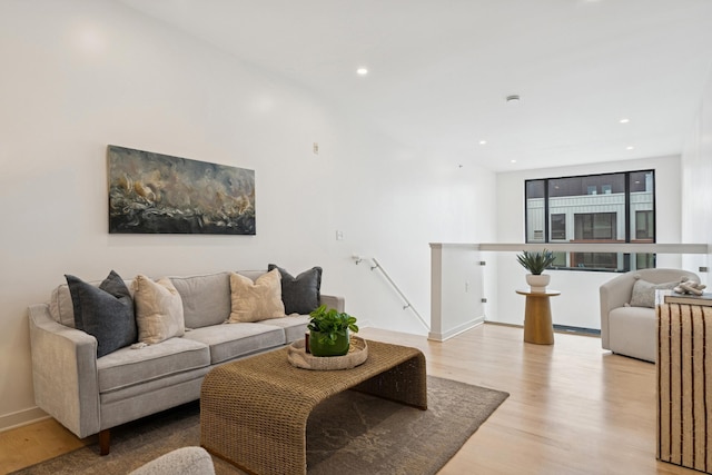 3104 Lake St Unit 412, Minneapolis, MN 55416 - living room with light wood-type flooring, recessed lighting, and baseboards