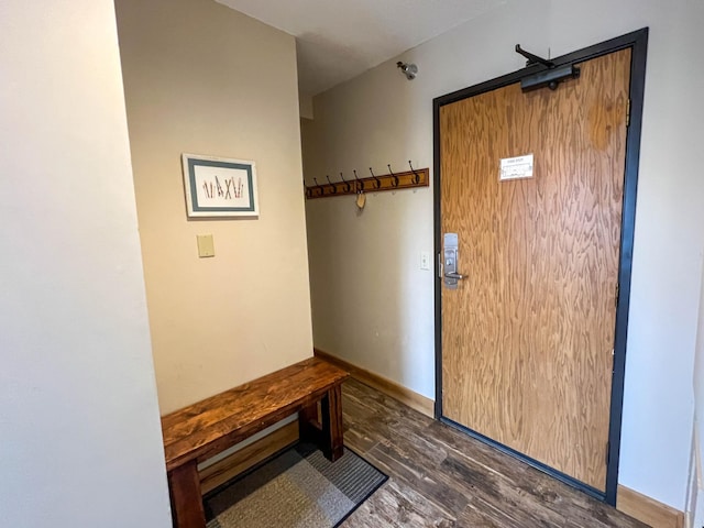 122 Bridge Run Ln Unit A, Lutsen Twp, MN 55615 - mudroom with dark wood-style floors and baseboards
