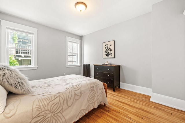 1112 25th St Unit 203, Minneapolis, MN 55405 - bedroom with light wood finished floors, radiator, and baseboards