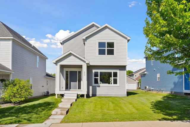 2908 Mark Twain Dr, Chaska, MN 55318 - view of front of house featuring a front lawn and central air condition unit