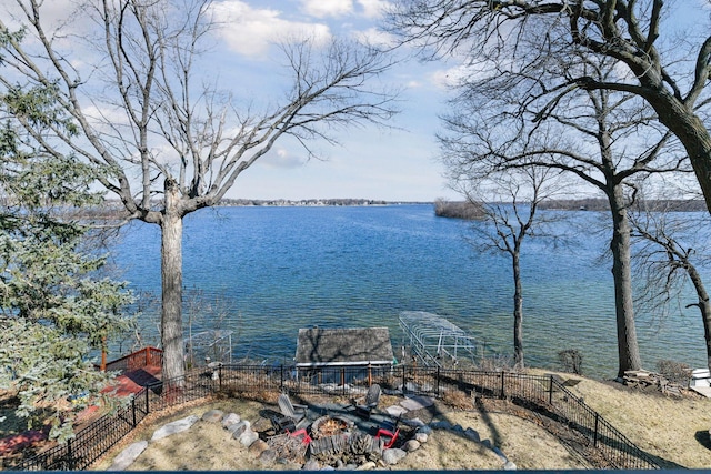 3100 Island View Dr, Mound, MN 55364 - water view with an outdoor fire pit