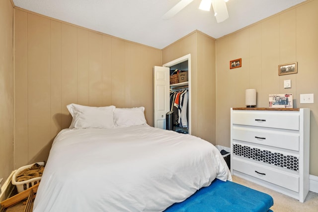 662 24th Ave NE, Minneapolis, MN 55418 - bedroom featuring light colored carpet, a closet, and ceiling fan