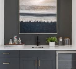 indoor bar with wine cooler