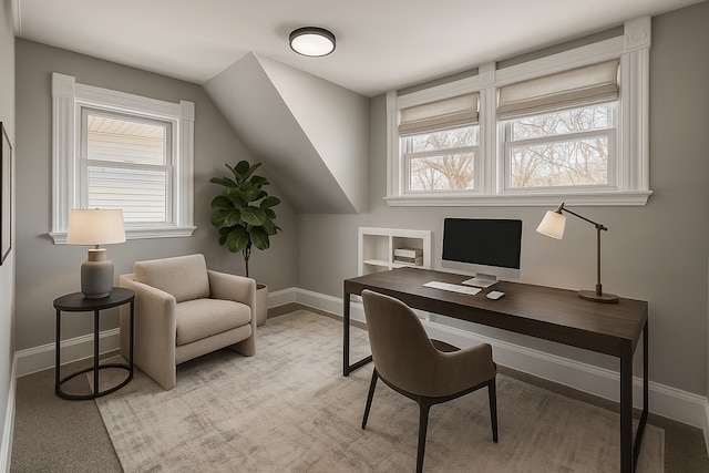 1527 Minnehaha Ave W, Saint Paul, MN 55104 - office with baseboards, plenty of natural light, and vaulted ceiling