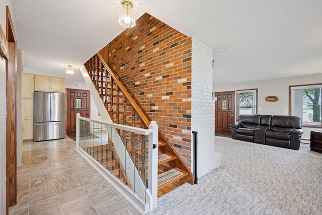 3886 Eagle Rd, Willmar, MN 56201 - stairway with brick wall