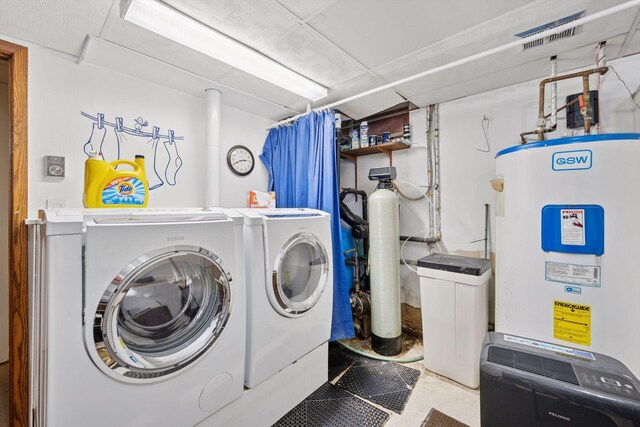 3886 Eagle Rd, Willmar, MN 56201 - laundry room with washer and dryer and water heater