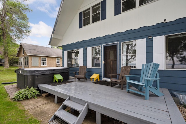 3886 Eagle Rd, Willmar, MN 56201 - wooden terrace with a hot tub
