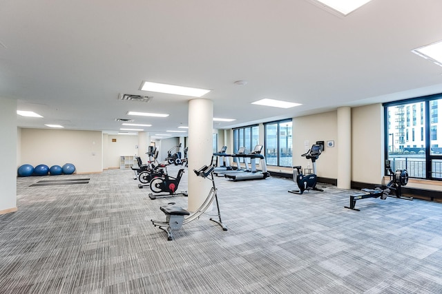 1240 2nd St Unit 1120, Minneapolis, MN 55415 - gym featuring carpet flooring and plenty of natural light