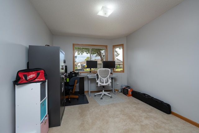 812 Plum Tree Ln, Somerset, WI 54025 - home office featuring carpet flooring, baseboards, and a textured ceiling
