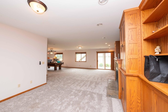 1406 English Ave NW, New Prague, MN 56071 - living room with light colored carpet and billiards table