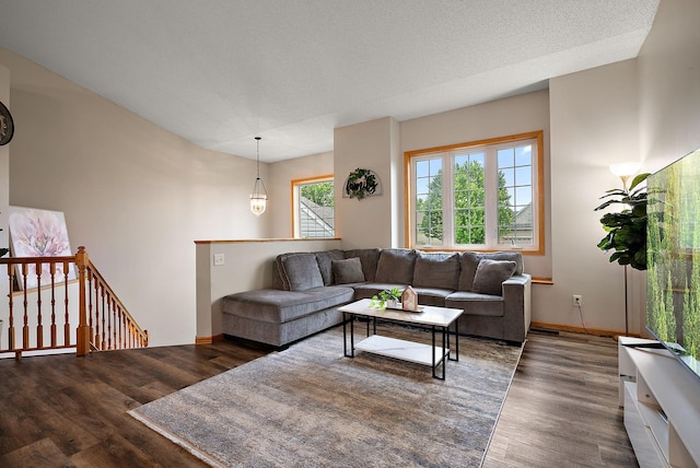 7331 Lamont Ave NE, Otsego, MN 55301 - living room with dark wood finished floors and baseboards
